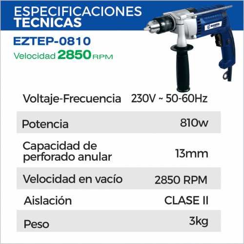 !!!!!!!! - TALADRO CON PERCUTOR EZTEP-0810 W TALADRO 13 mm-VEL 2850 rpm.