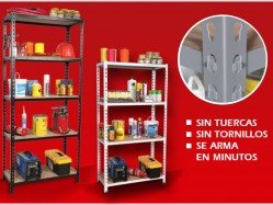 ESTANTERIAS METALICAS ' MEGA RACK ' 0,8 x 0,35 x 1.80 Mts. - SET 5 ESTANTES
