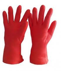 GUANTES INDUSTRIALES DE P. V. C. P.V.C. - ROJO - Nº 10.1/2 - PUÑO CORTO