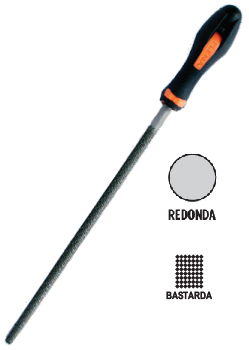 LIMAS ' PLENA ' CON MANGO Y FUNDA PL'  REDONDA - 10 Cms BASTARDA