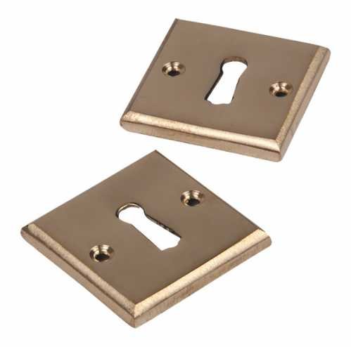 MANIJAS DE BRONCE PARA PUERTAS BOCALLAVE CUADRADA PULIDA 574