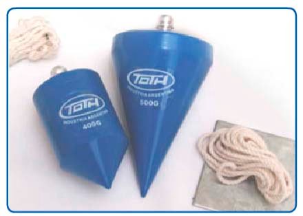 PLOMADAS PARA ALBAÑILES FORMA TROMPO 200  Grs. ' TOTH '